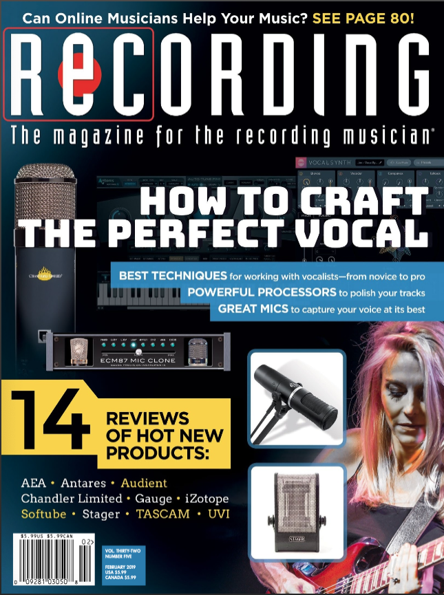 Cass on cover of Recording magazine